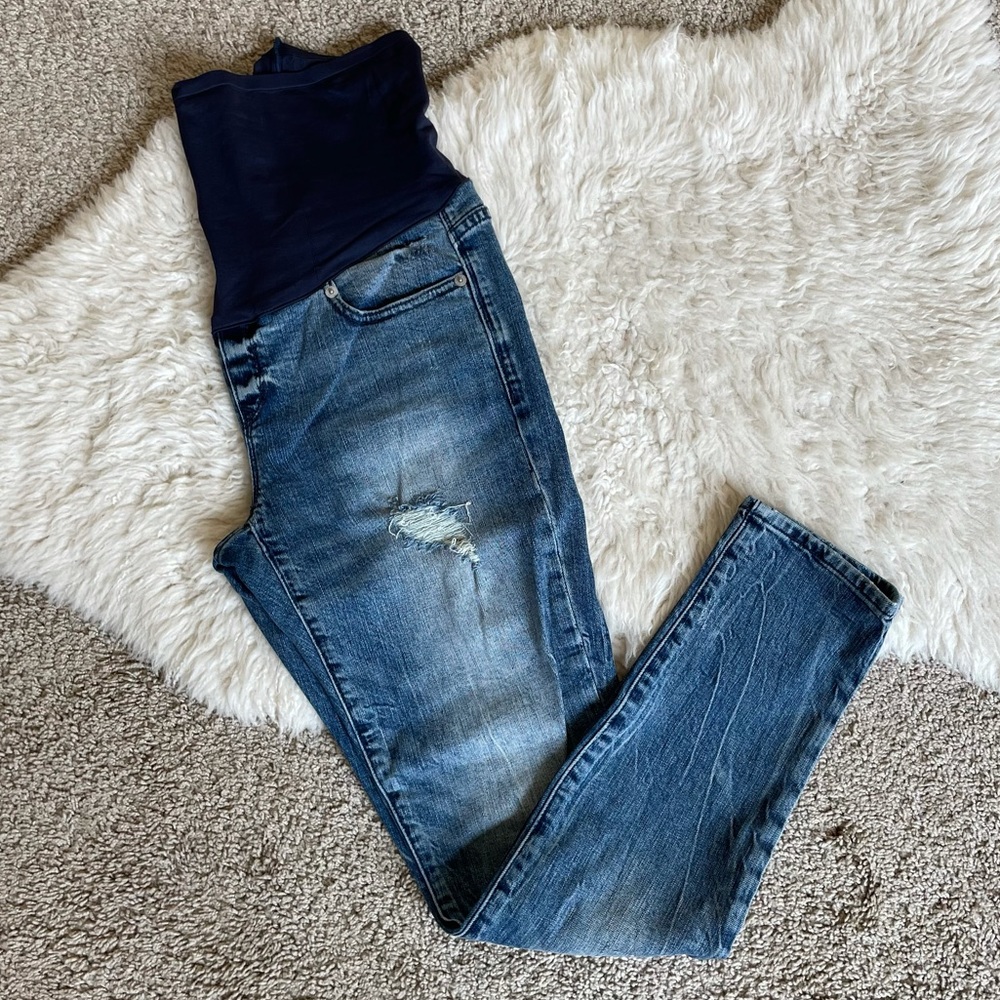 GAP 1969 Distressed Always Skinny Maternity Jeans